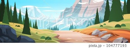 panoramic view of rocky mountains beautiful nature landscape background summer vacation traveling concept 104777193