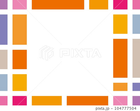 幾何学模様　ホワイトスペース　四角形　パステルカラー 104777504