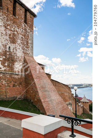 view of tower of Nizhny Novgorod city Kremlin view of tower of Nizhny Novgorod city Kremlin 104779760