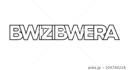 Bwizibwera in the Uganda emblem. The design features a geometric style, vector illustration with bold typography in a modern font. The graphic slogan lettering. 104780226