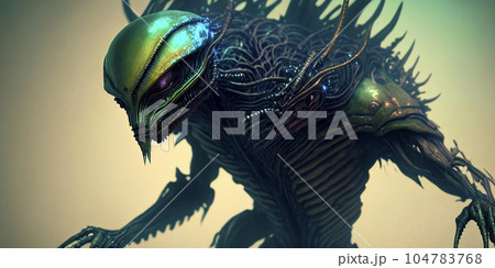 Mysterious alien figure. AI Generative 104783768
