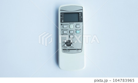 White home air conditioner remote control isolated on white. White home air conditioner remote control isolated on white. 104783965