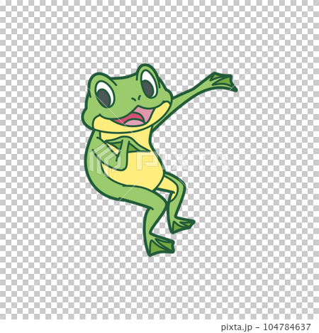 Singing frog illustration color Singing frog illustration color 104784637