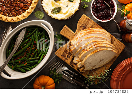 Sliced roasted tukey breast for Thanksgiving or Christmas Sliced roasted tukey breast for Thanksgiving or Christmas 104784822
