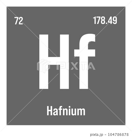 Germanium, Ge, periodic table element with name, symbol, atomic number and weight. Metalloid with various industrial uses, such as in semiconductors, fiber optics, and as a catalyst in certain 104786878