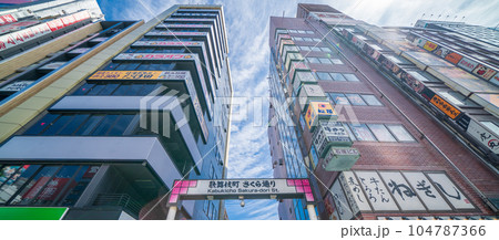 「東京都」さくら通り・新宿歌舞伎町 「東京都」さくら通り・新宿歌舞伎町 104787366