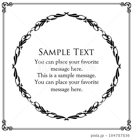 高級感のあるフレームデザインセット、アンティーク調のデザインマテリアル 高級感のあるフレームデザインセット、アンティーク調のデザインマテリアル 104787836