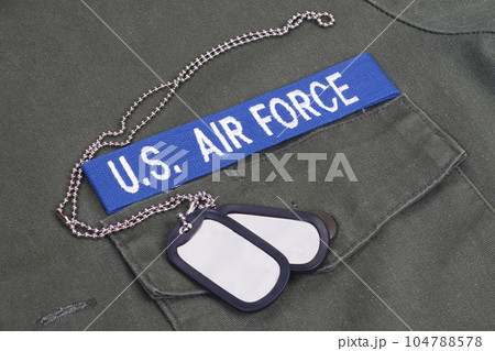 US AIR FORCE uniform with blue branch tape and dog tags 104788578