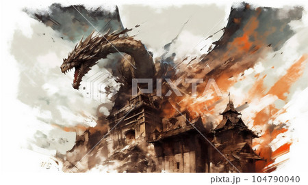 Generative AI, Inferno's Reign: Dragon's Fiery Conquest Generative AI, Inferno's Reign: Dragon's Fiery Conquest 104790040