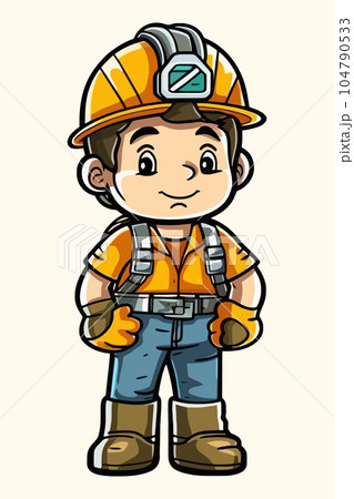 Vector Illustration, Cartoon Miner Character Vector Illustration, Cartoon Miner Character 104790533