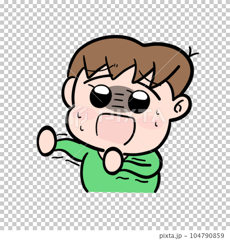 男孩坐立不安 104790859