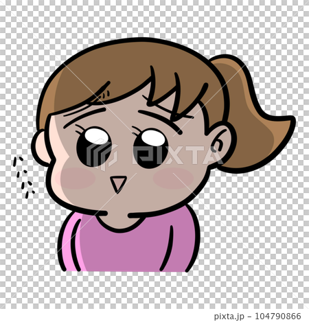 愛想笑いをしている女の子 104790866