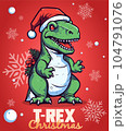 Vector Illustration, Dinosaur T-Rex Christmas Cartoon Character 104791076