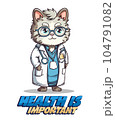 Vector Art, Illustration of Cartoon Cat Doctor 104791082