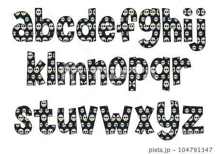Adorable Handcrafted White Skull Font Set 104791347