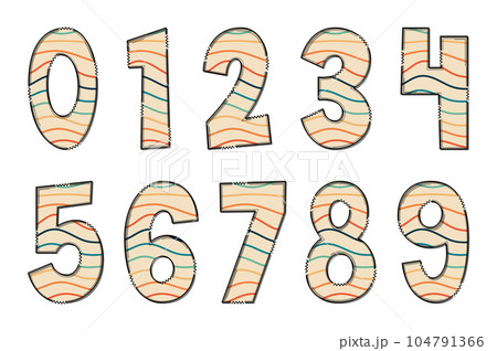 Adorable Handcrafted Groovy Wave Number Set 104791366