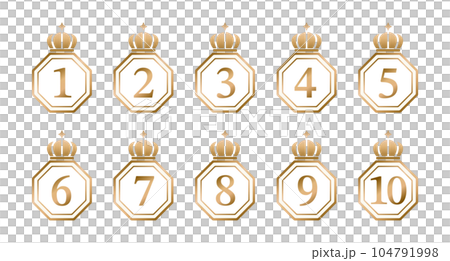 Ranking icon set / illustration / winner / gold / crown 104791998
