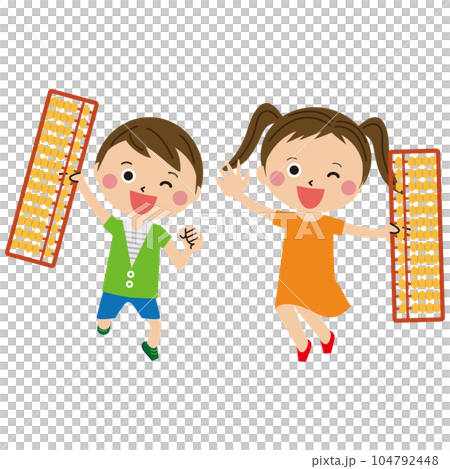 流行兒童珠心算課程男孩和女孩 104792448