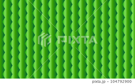 緑色の立体的なギザギザの縦ストライプ 上下左右シームレスな背景イラスト 緑色の立体的なギザギザの縦ストライプ 上下左右シームレスな背景イラスト 104792900
