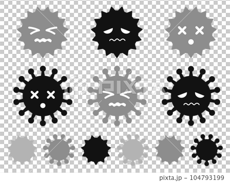 Illustration of a virus with a weakened expression Illustration of a virus with a weakened expression 104793199
