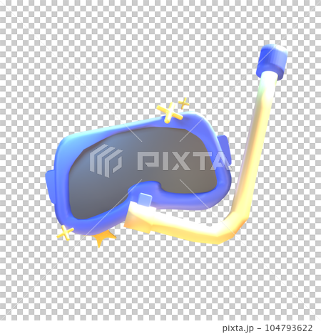 3D summer diving glasses icon rendered isolated on the transparent background 104793622
