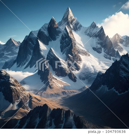winter landscape of high mountains 104793636