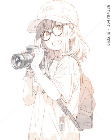 カメラ女子のイラスト(Generative AI) カメラ女子のイラスト(Generative AI) 104794186