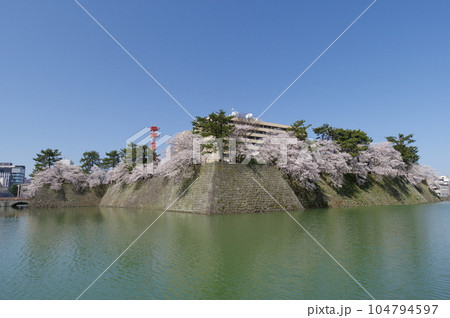 春の福井城跡と福井県庁 春の福井城跡と福井県庁 104794597