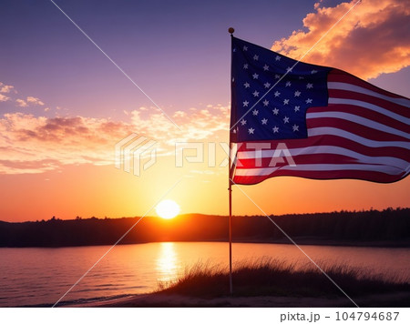 composite image of american flag 104794687