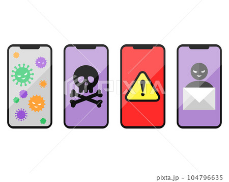 スマホトラブルのイラストセット 104796635
