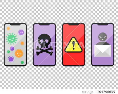 スマホトラブルのイラストセット 104796635
