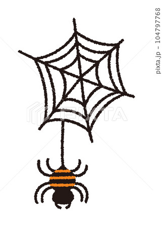 蜘蛛・クモ・スパイダー／ハロウィン／／ゆるくてかわいい手書きの