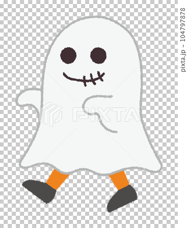 行走的鬼/鬼/萬聖節//寬鬆可愛的手寫矢量圖 104797878