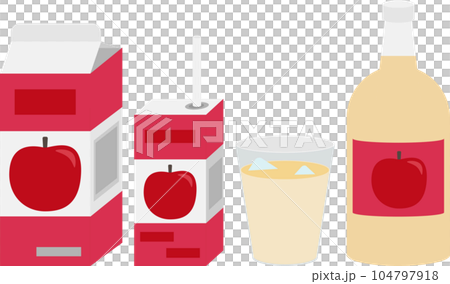色々なりんごジュースイラストセット 104797918