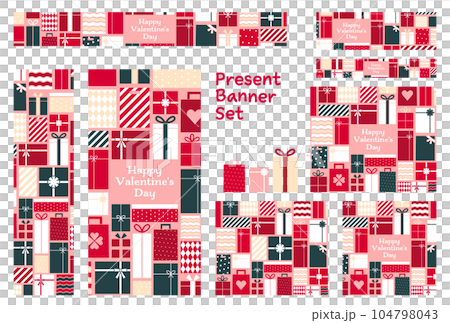 Banner set_Present box_Valentine 104798043