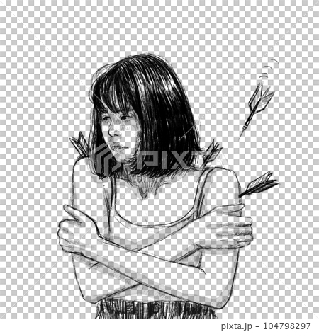 Line drawing art can express the emotions and experiences related to depression and mental illness, using simple or intricate lines to convey complex feelings. 104798297