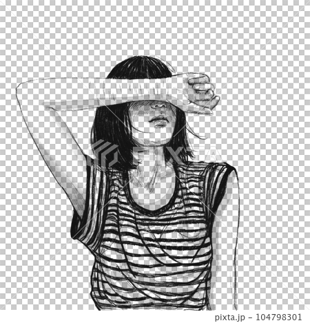 Line drawing art can express the emotions and experiences related to depression and mental illness, using simple or intricate lines to convey complex feelings. 104798301