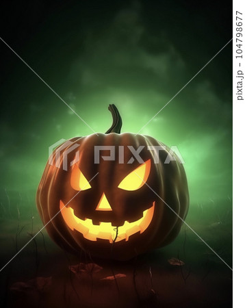 ハロウィンのお化けカボチャの背景　AI画像 104798677