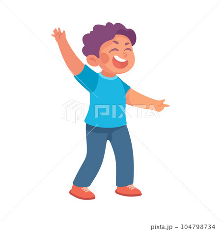 Angry Bullying Boy Character with Face Grimace Teasing Somebody Vector Illustration Angry Bullying Boy Character with Face Grimace Teasing Somebody Vector Illustration 104798734
