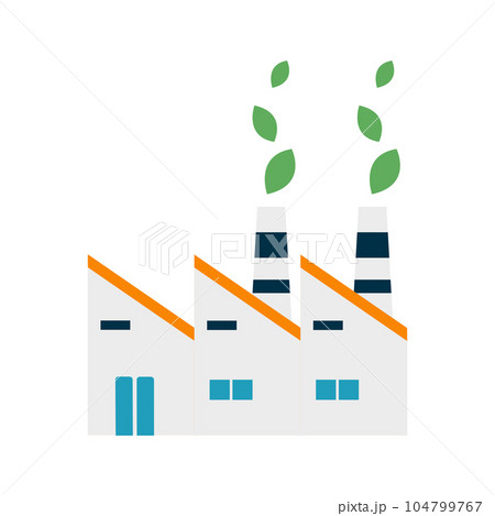 Industry ecology factory manufacture building. Vector illustration cartoon. 104799767