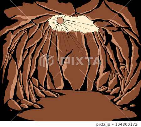 Vector drawing. Underground pit cave Vector drawing. Underground pit cave 104800172