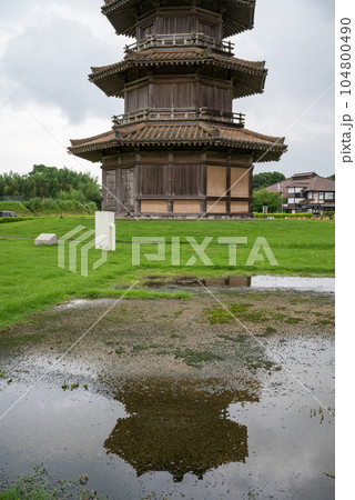 水面に映る鞠智城 水面に映る鞠智城 104800490