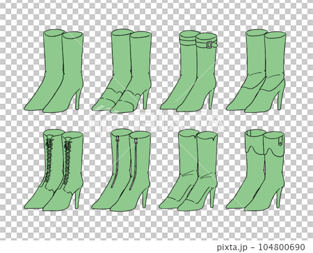 緑のブーツのイラストセット 104800690