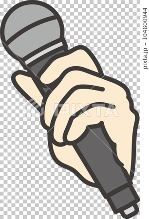 拿著麥克風的手的插圖 104800944