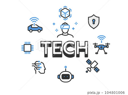 先端技術・テクノロジーのイメージアイコンセット素材 104801006