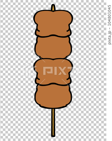 焼き鳥ももタレ串のイラスト素材 104801045