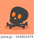 a black skull to celebrate Halloween celebrities' holiday greetings. Vector illustration cartoon. 104801074