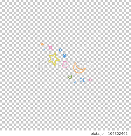 Drawings depicting the zodiac signs with stars, planets, and celestial elements, showcasing the mystical connection between astrology and the cosmos. 104802461