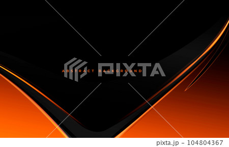 Black and orange vector abstract background with wavy arrow. Black and orange vector abstract background with wavy arrow. 104804367