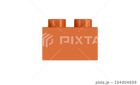 Jaffa Orange Lego Block Isolated on a White Background. 104804889
